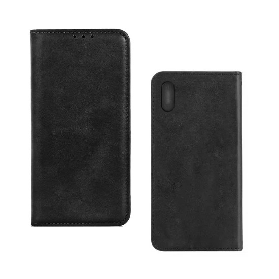 Leather Flip Cover with Internal Pocket For Xiaomi Redmi 9a Black